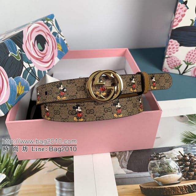 Gucci女士皮帶 古奇2020米奇限量版早春新款 古奇Disney聯名合作限定款  jjp1183